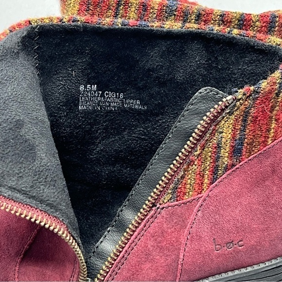 B.O.C Born Concept Burgundy Leather Charon Ankle Booties Boots Size 8.5M - Picture 14 of 16